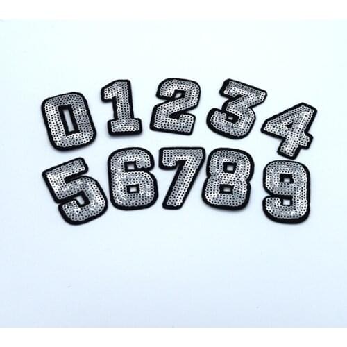 10 PCS/LOT number 0-9 Parches Embroidery Iron on Patches for Clothing DIY Stripes Clothes Stickers Letters Appliques 2018722