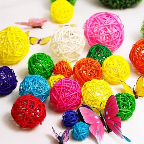 Color Sepak Takraw Christmas Decoration Home Hanging Ornament Rattan Ball Mall Birthday Party Decoration Layout Material Pendant