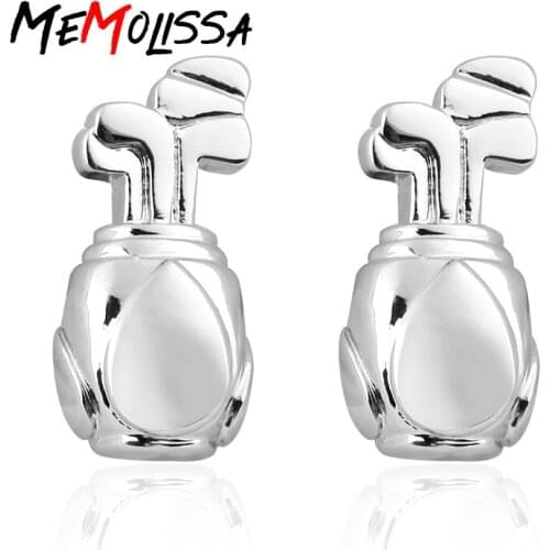 MeMolissa 3 Pairs 2018 New Arrival Mens Cufflinks Copper Material Silver Colour Golf Bag Style Luxury High-grade Mens jewelry