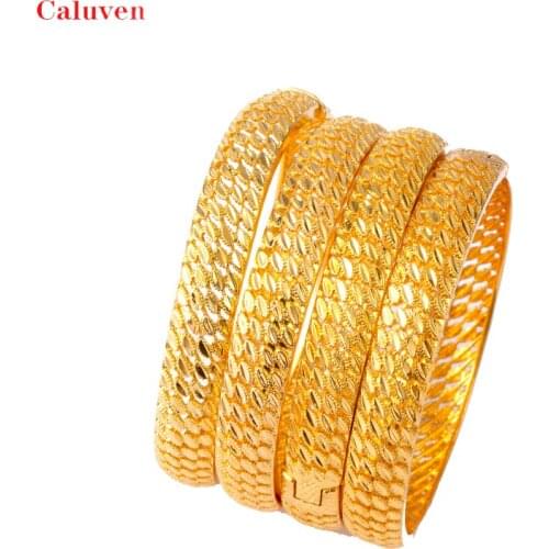 4pcs / lot Arabic wedding jewelry Dubai bracelets for women Ethiopian Gold Color bangles&bracelets Middle East African gifts