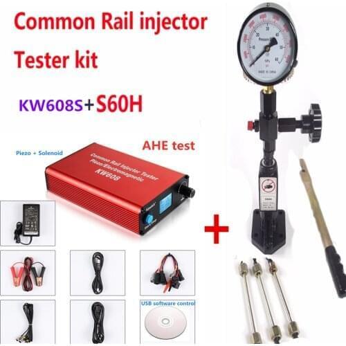 Free Shipping!Common rail injector tester update KW608 diesel USB Injector tester and S60H Common Rail Injector Nozzle tester