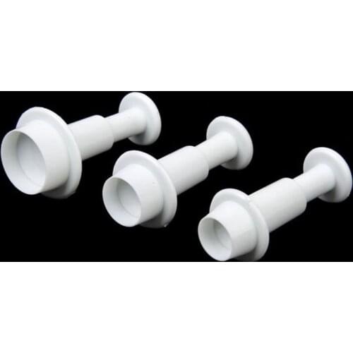 Boutique 3pcs Round Circle Cake Biscuit Cookies Mold Cutter Plunger Fondant Sugar craft Icing Decorating