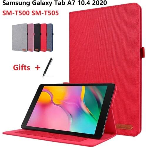 Case for Samsung Galaxy Tab A7 10.4 inch 2020 Lightweight Slim Cloth Tablet Cover for SM-T500 SM-T505 SM-T507 Stand Shell +Gift