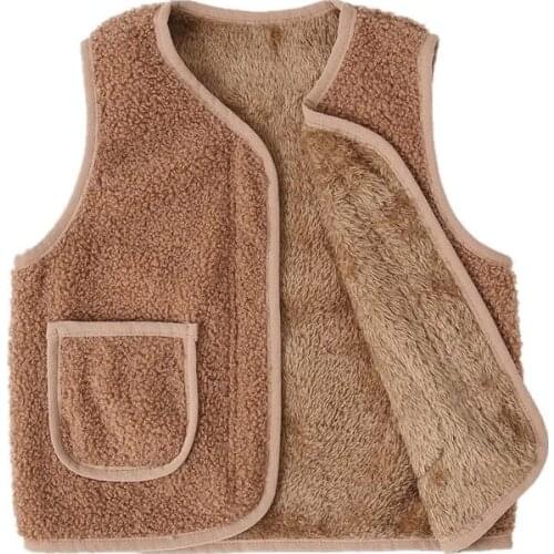 Childrens Vest Sweater Warm Soft 2021 Winter Fall Kid Tops Knitted Solid Outfits Boys Girls Outwears Sleeveless O-Neck Pullover