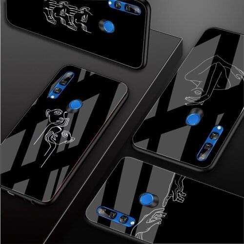Personality Luxury Tempered Glass Phone Case Cover For Huawei Honor 30 20 10 Lite Pro 8X 9 10i