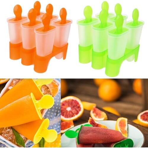 DIY Ice Cream Tools Cooking tools 6 Holes Silicone Ice Cream Tubs Frozen Ice Cube Molds Ice Moulds Kitchen Baking Tools