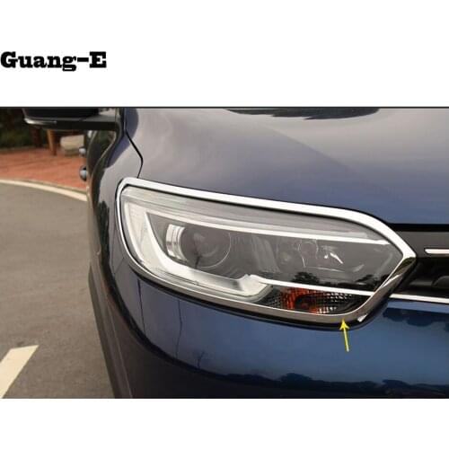 Body Front Head Light Lamp Hood Molding Detector Frame Stick Styling ABS Chrome Trim 2pcs For Renault Kadjar 2016 2017 2018 2019