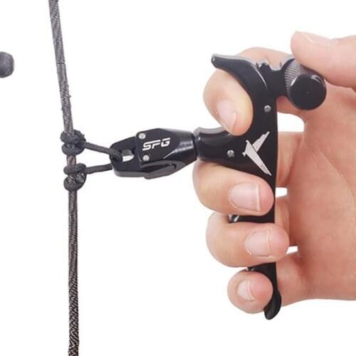 4 Fingers Compound Bow Release Aids Stainless Steel Powerful Hunting Hand Grip Caliper Release Archery Target