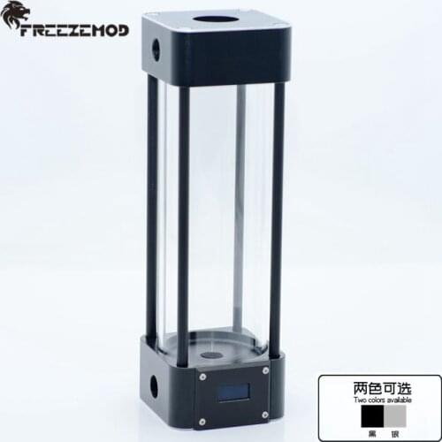 FREEZEMOD square computer water cooler glass water tank metal 2020 LCD temperature sense. BL-WDX