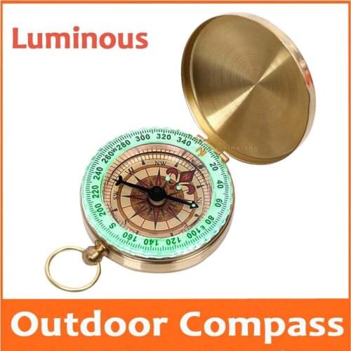 Copper Pocket Watch Style Advertising promotion Gift Foldable Luminous Outdoor Multifunctional compass Camp Present Compass