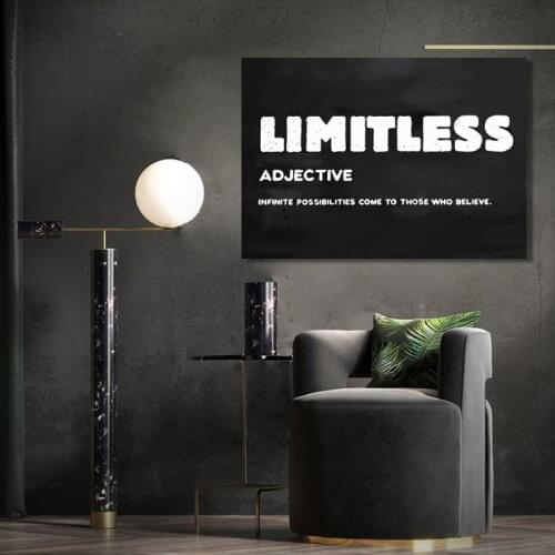 Wall Art Painting LIMITLESS INSPIRATIONAL Poster and Print on Canvas Art Wall Decorative Painting for Living Room Home Decor