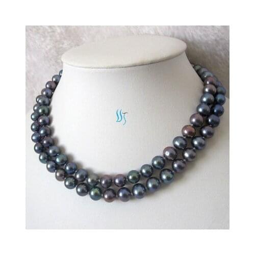 Wholesale 32" 8-9mm AA Peacock Freshwater Pearl Necklace Strand Jewelry