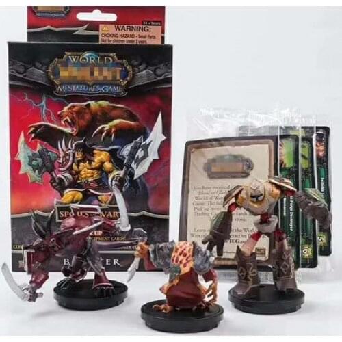 Original WORLD of WARCRAFTS Action Figures Limited Collection Random 3pcs/set Anime Figure Model with 12pcs Rare Cards Toy