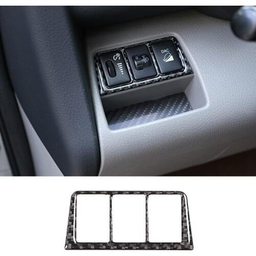 Real Carbon fiber Car Interior Headlight adjustment switch patch cover frame for Toyota RAV4 2006-2012 accessories carstyling