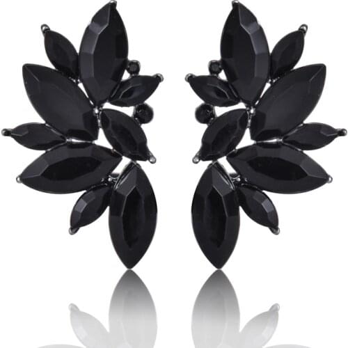 Popular New Fashion Resin Crystal Drop Earrings Womens Hot Black Pink Red Vintage Drop Earrings For Girl Wholesale Jewelry A21