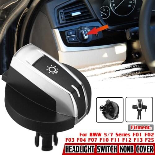 Car Headlight Rotary Switch Knob Buttons Cover Car Replacement Trim For BMW 5/7 Series F01 F02 F03 F04 F07 F10 F11 F12 F13 F25