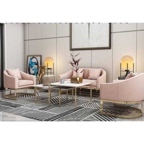 Simple modern sofa, tea table, creative set negotiation table and chair Nordic net red designer single and double living room so