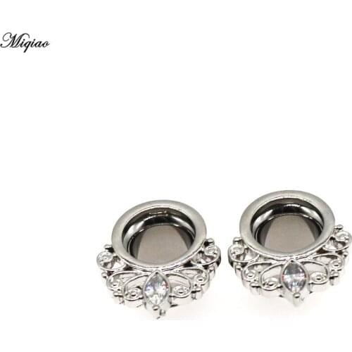 Miqiao 1 Pair Ear Flared Plugs Tunnels Ear Gauge Expander 6-16mm Ear Body Piercing Fashion Jewelry for Woman Gift