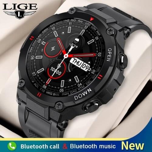 LIGE 2021 New Smart Watch Men Sport Fitness Bluetooth Call Multifunction Music Control Alarm Clock Reminder Smartwatch For Phone