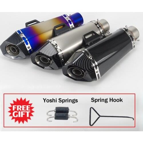 38-51mm Universal Motorcycle exhaust muffler escape moto with DB killer spring hook for Kawasaki ninja 400 z250 Z900 ZX6R r3 R15