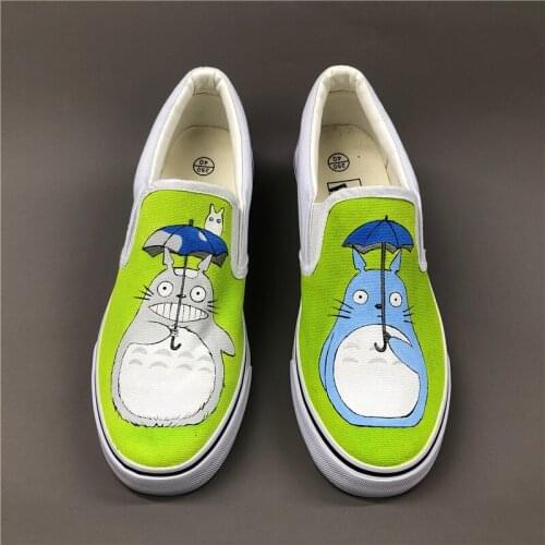 Wen Anime Hand Painted Shoes Design Custom My Neighbor Totoro Men Womens Slip On Canvas Shoes Christmas Birthday Gifts
