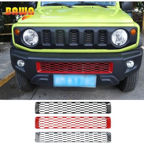 BAWA External Accessories ABS Car Front Bumper Grille Net Decoration Cover Stickers For Suzuki Jimny 2019-2020 Car Styling