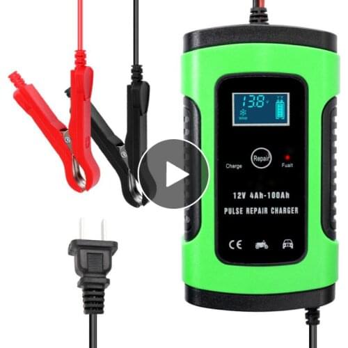 Full Automatic Car Battery Charger 12V 6A Intelligent Fast Power Charging Battery Charging Unit Digital LCD Display Battery