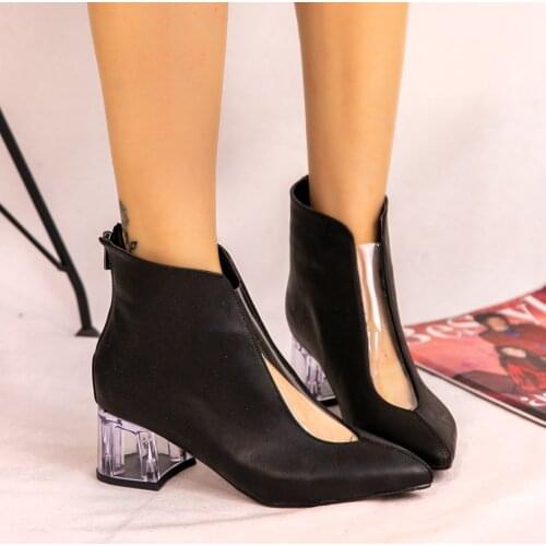 Tonar Joma Black Skin Transparent Heels Women Boots New Season Seasonal Comfortable and Stylish