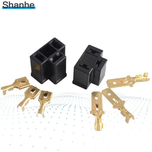 1kits 3Pin H4 Car connector plug H4 Auto holder plug 7.8mm lamp plug bulb socket for Male + female