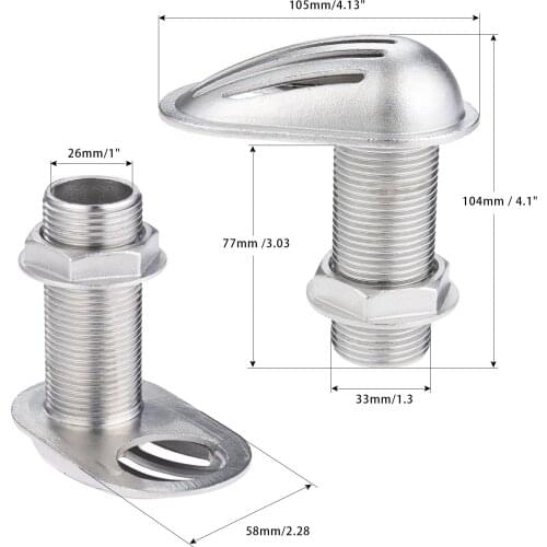 1pc Marine Intake Strainer Thru Hull Inlet Size 1 Inch Marine Grade Stainless Steel 316 Boat Accessories