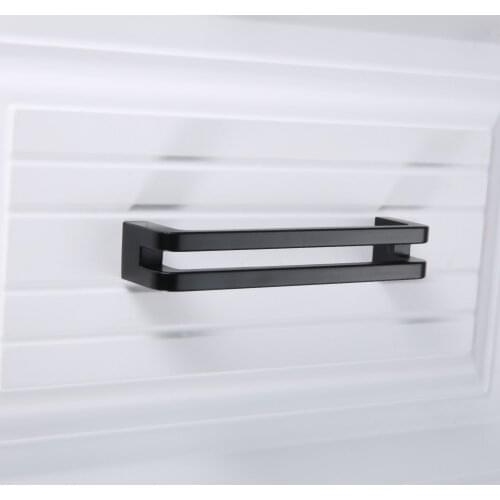 1Pcs Double Door Handle 96mm/128mm Black Silver Zinc Alloy Brushed Drawer Handle Knobs Furniture Hardware