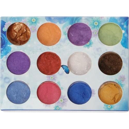 12 Box Slime Dye Powder Mica Pearl Pigment Colorants Soap Candle Resin Jewelry