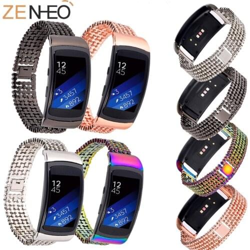 18mm luxury colourful Stainless steel for Samsung Gear Fit2 strap replacement bracelet for Samsung Gear Fit2 pro watch strap
