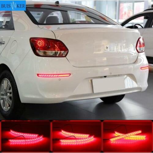 2PCS Rear Fog Lamp Auto Bulb Brake Light Reflector For KIA PEGAS 2017-2019 Multi-Function LED Rear Bumper Light