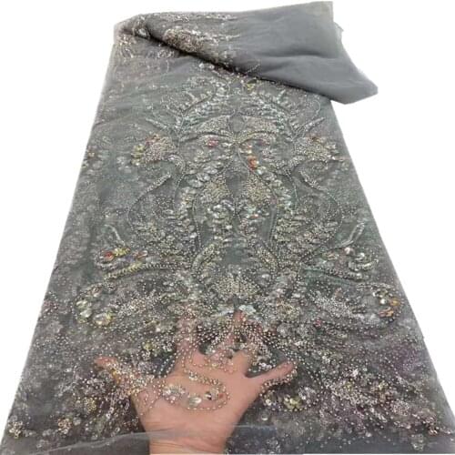 African Lace Fabric Embroidered Nigerian Lace Fabric Bridal 2021 High Quality French Tulle Lace Fabric For Party Dress RF-375