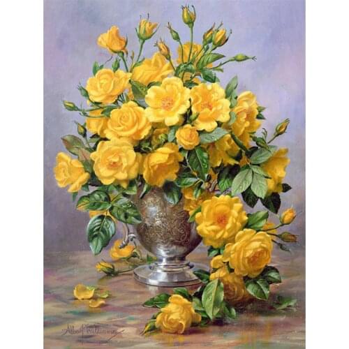 5D diamond embroidery flower diamond cross stitch crystal square diamond sets unfinished decor diy diamond painting yellow rose