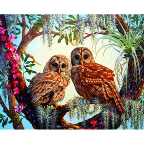 Bird Diamond Embroidery Painting Owl Lover Mosaic Art Drawing Rhinestones Stickers Cavas Print Resin Beads Dotz Puzzle Toy Craft