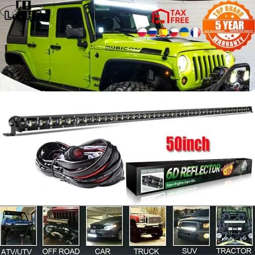 CO LIGHT 50 inch 240W Slim LED Light Bar Single Row Spot Flood Combo Beam Offroad Led Work Light 12V 24V for ATV SUV Lada Boat