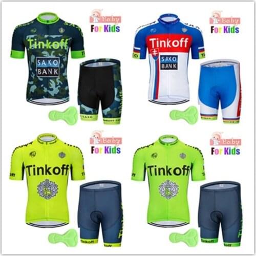 2018 Breathable Quick Dry Kids Cycling Jersey Set Shorts Fluorescent Pink Children Bike Clothing Boys Girls Summer Bicycle Wear