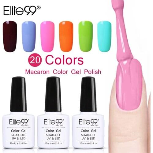 Elite99 10ml Macaron Color UV Gel Varnish Quick Drying Soak Off Nail Art Manicure Gel Lacquer Semi Permanent Nail Gel Polish