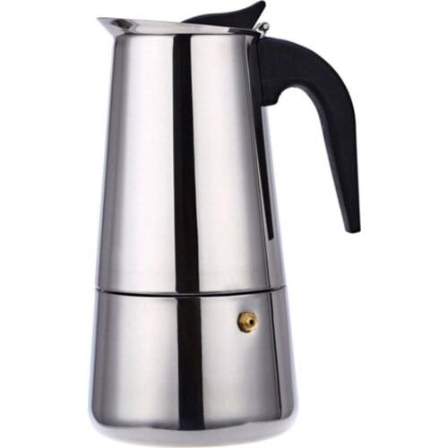 Stainless Steel Coffee Pot Mocha Espresso Latte Percolator Stove Coffee Maker Pot Percolator Drink Tool 450Ml-ABUX