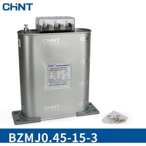 CHINT Reactive Power Compensate Capacitor Self-healing Low Pressure Parallel Connection Capacitor bzmj 0.45-15-3