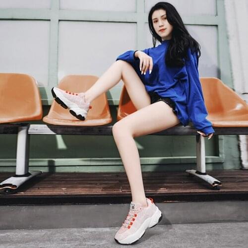 Women Vulcanized Shoes 2021 Fashion Summer Couples Breathable Chunky Sneakers Womens Sneakers Plus Size 44 Platform Shoes Women