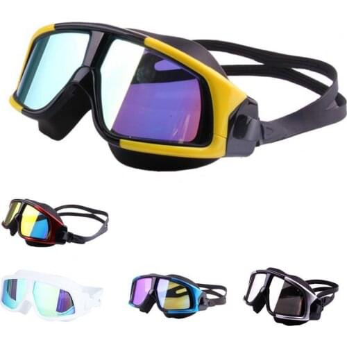 MC-3200 Swimming Goggles Anti-fog Shockproof Waterproof Large Frame Electroplate Swim Glasses for Beach Electroplate Swim Glasse
