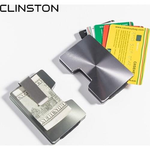 RFID Metal Mini Money Brand Simple Mini Slim Credit Card Holder With RFID Anti-chief Travel rfid Wallet for Trendy men and women
