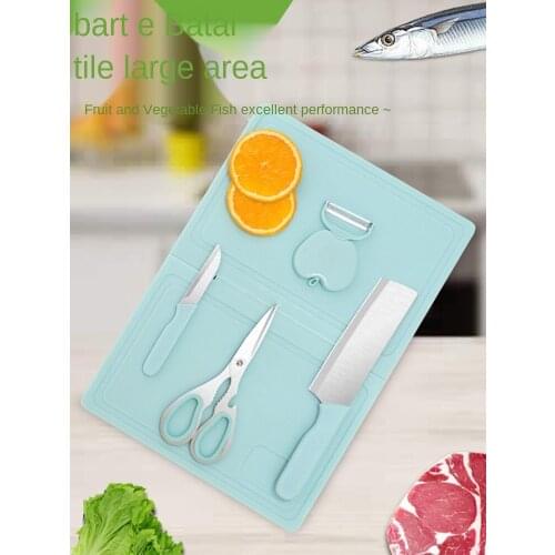 Multi-function folding wood chopping board plastic The portable cutting board with storage box camping dishes accessories