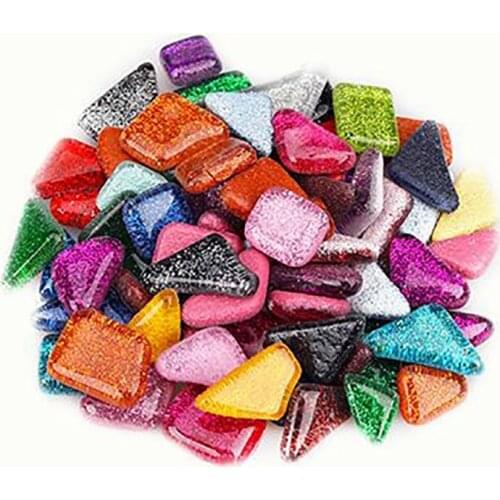 50PCS Diy Irregular Glass Mosaic Stones Mosaic Glass Pebbles Crafts Material Puzzle For Diy Mosaic Making