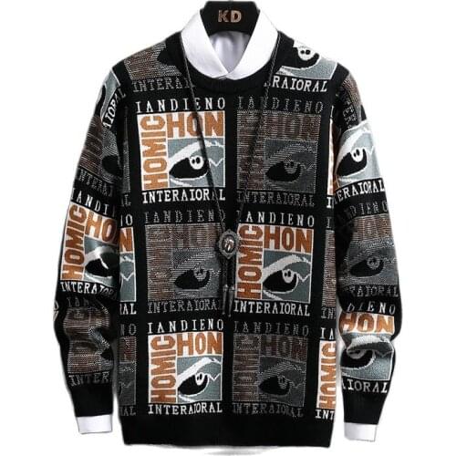 Mens Winter Sweater，Pullovers，Fall New Bottom, Crewneck, Print,Long Sleeve Knitwear,Casual Wear,Four Colors,M-3XL,Fashion Trend