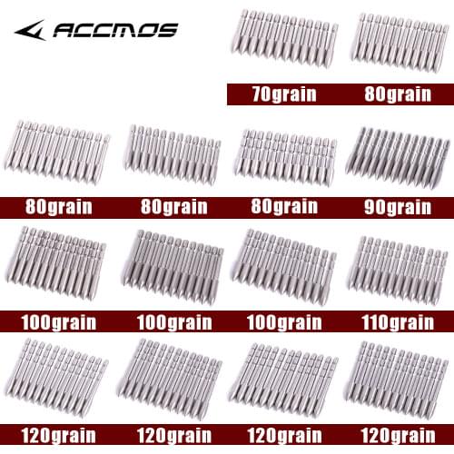 DIy 70 80 90 100 110 120 Grain Stainless Steel Bullet Point Tip Arrow Head For ID 4.2 mm Arrow Accessories Archery Broadhead