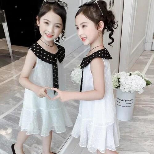 2021 New Girls Dresses for Summer Childrens Vest Dress Princess Patchwork Beach Dresses Party Casual Baby Toddler Girls Clothes